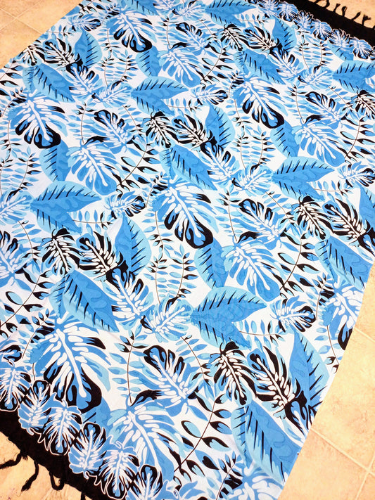 Pareo /sarong/ tropické listy modré