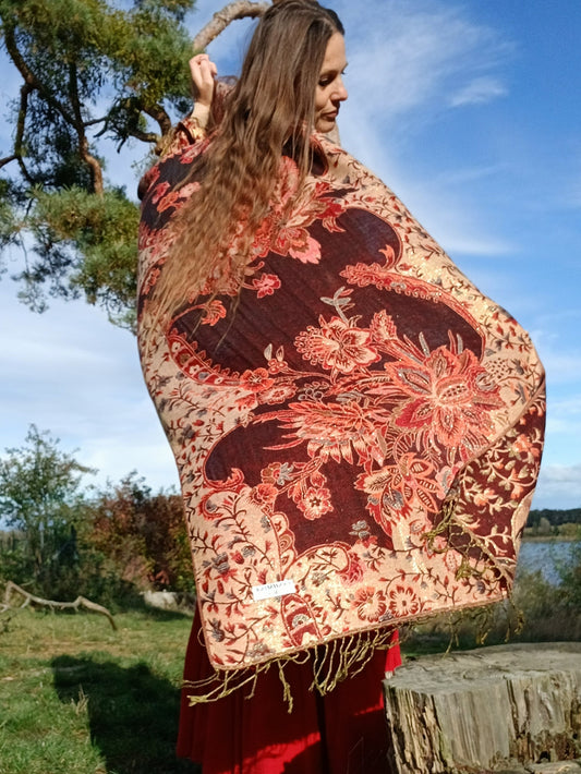 BOHO PAISLEY PLÉD VELKÝ HEBKÝ PAŠMÍNA
