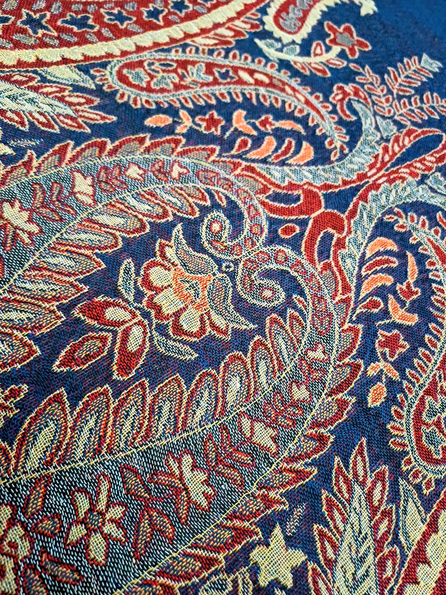 BOHO PLÉD PAISLEY PAŠMÍNA HEBKÁ MODRÁ