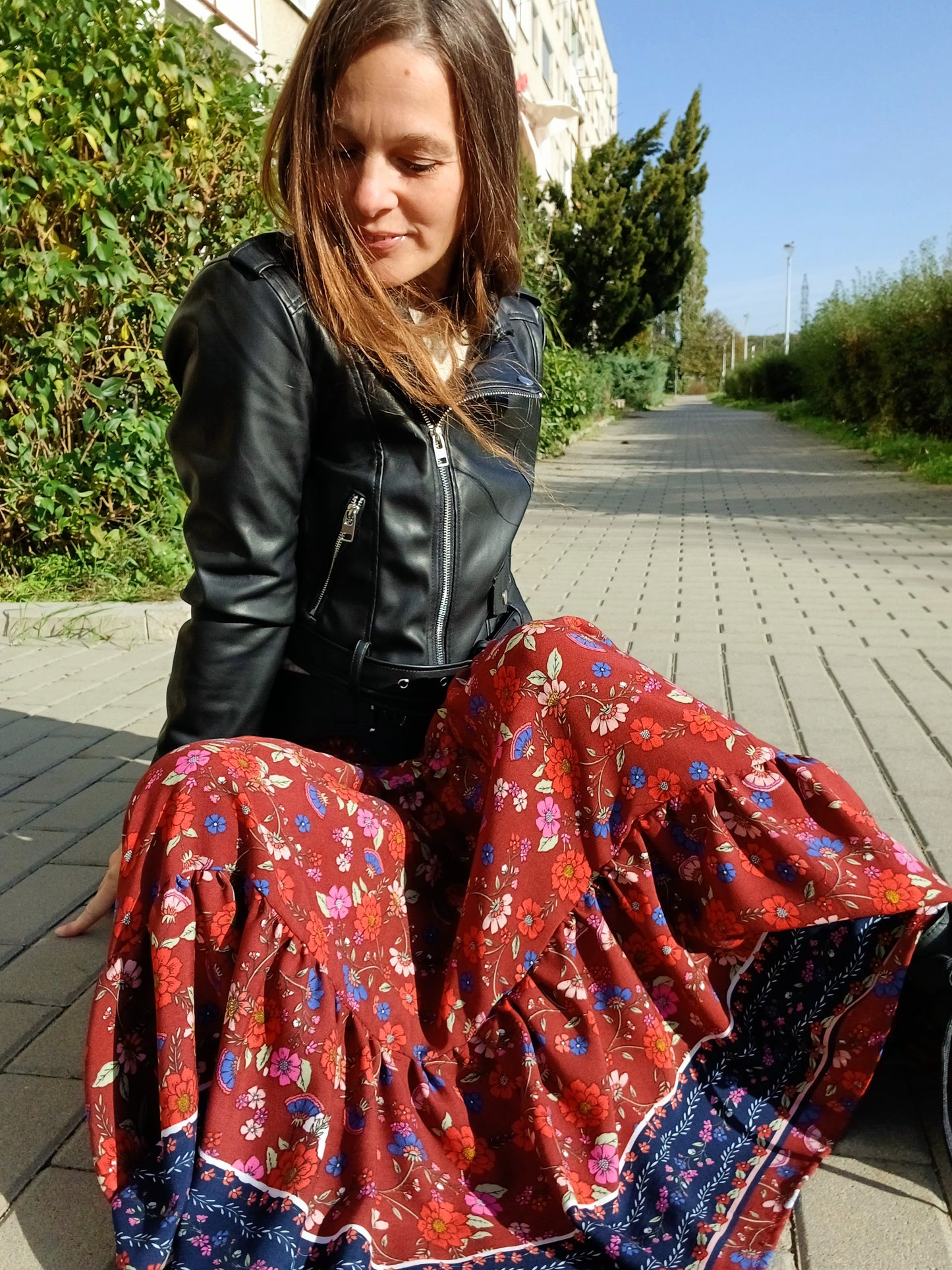 BOHO LETNÍ SUKNĚ S BORDUROU