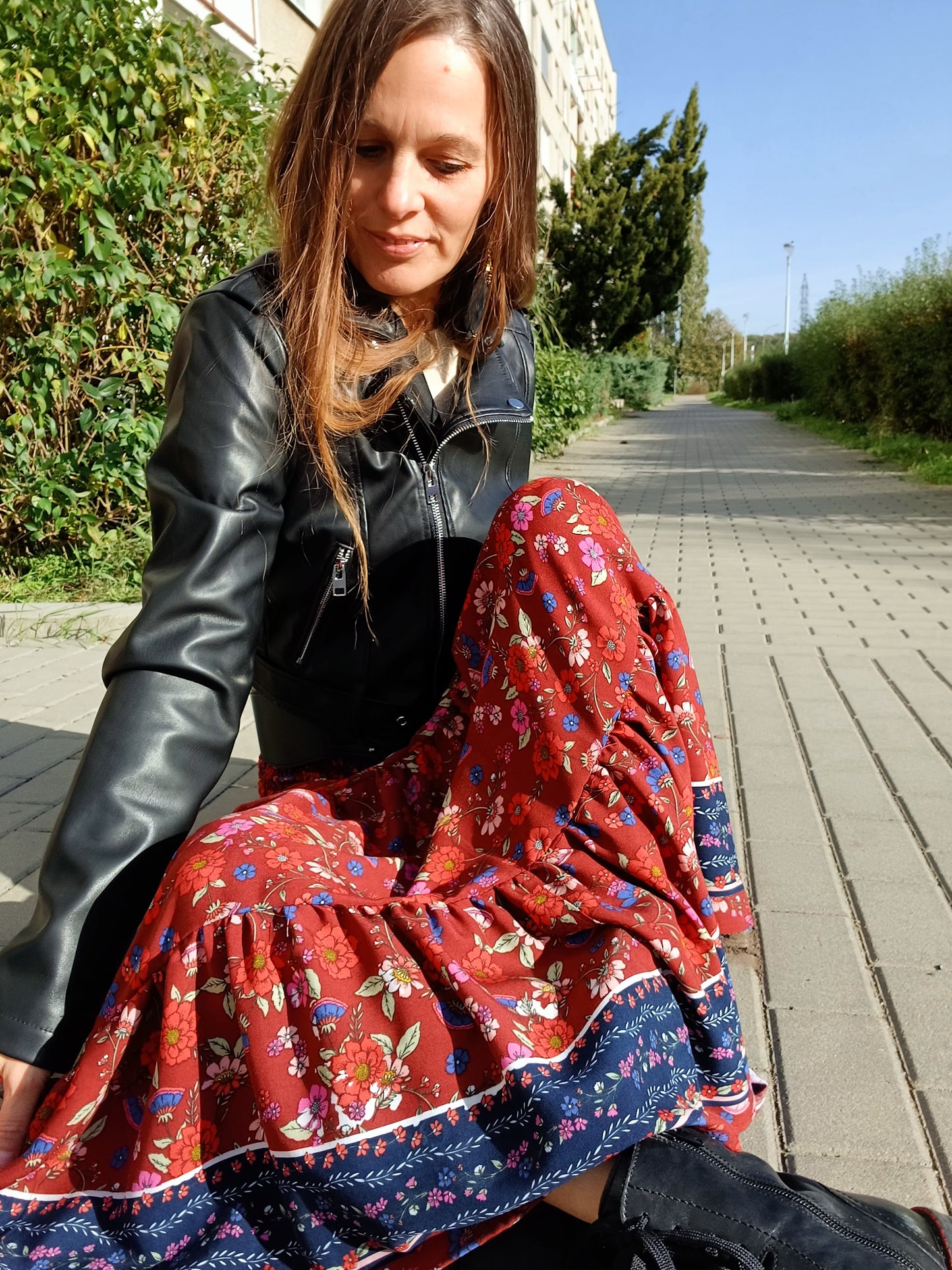 BOHO LETNÍ SUKNĚ S BORDUROU