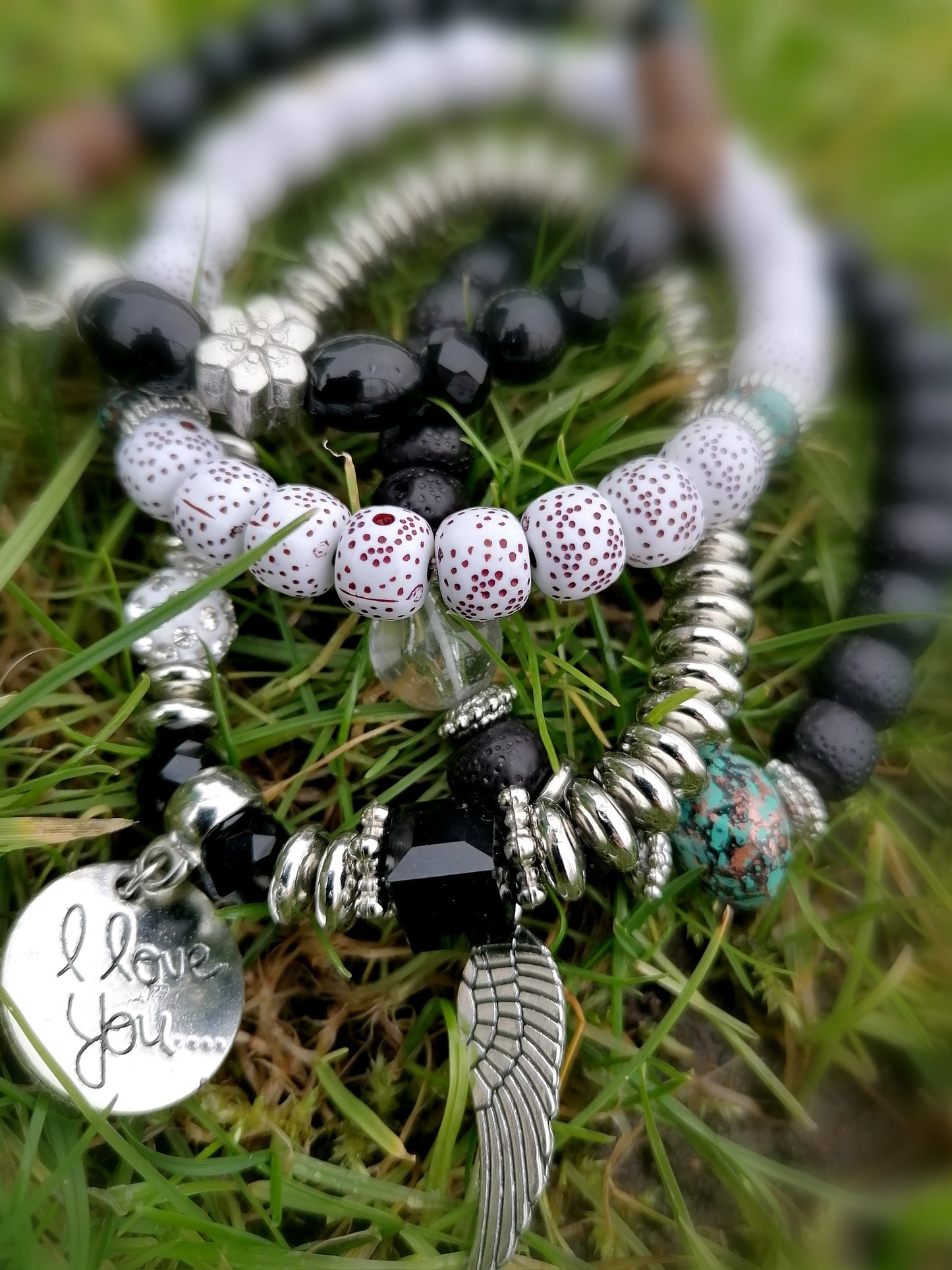 BOHO NÁRAMKY ČERNÉ SE ZLATOU /STŘÍBRNOU