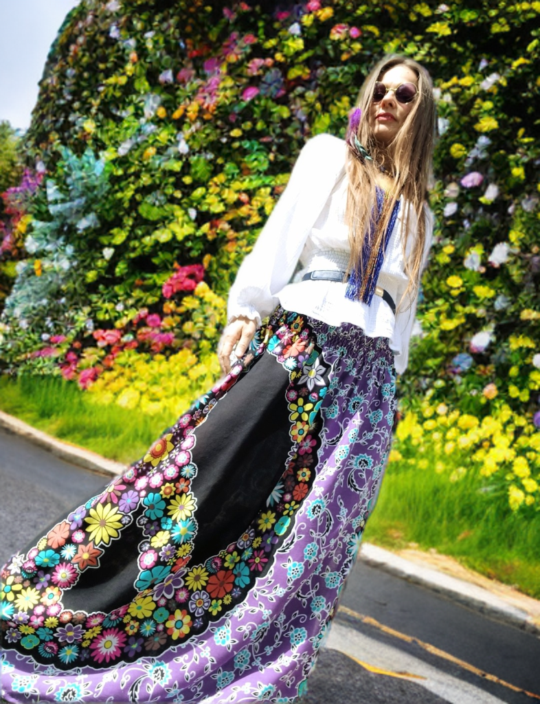 HIPPIES SUKNĚ LETNÍ FIALOVÁ
