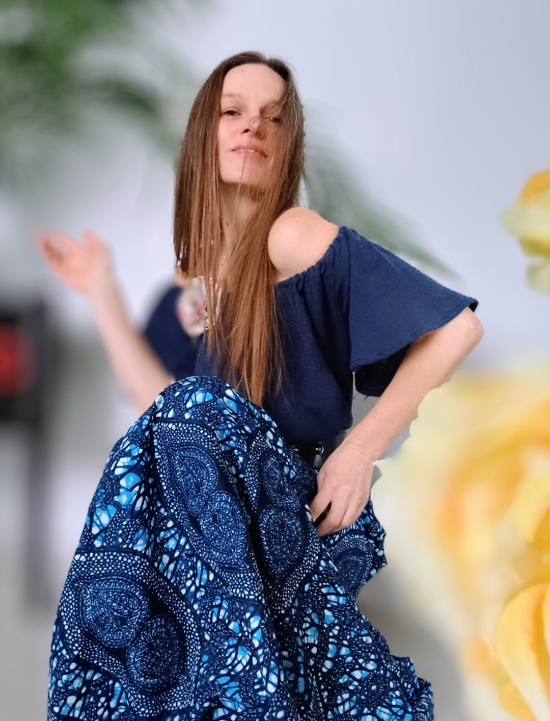 HALENKA Z MĚKČENÉHO LNU S ROZEVLÁTÝM RUKÁVEM