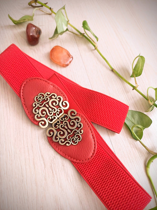 OPASEK PRUŽNÝ SE SPONOU ČERVENÝ