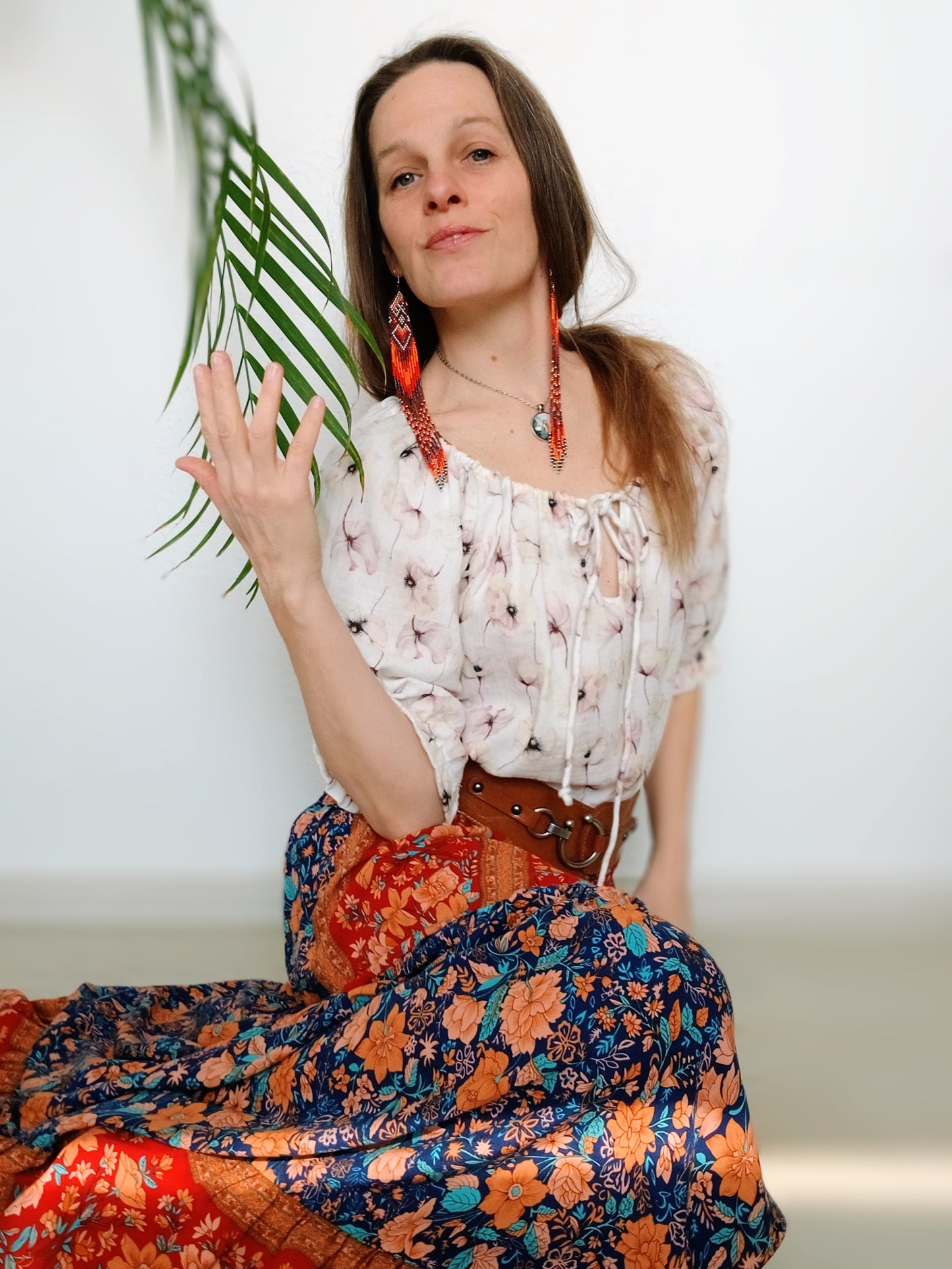 MAXI BOHO SUKNĚ S BORDUROU