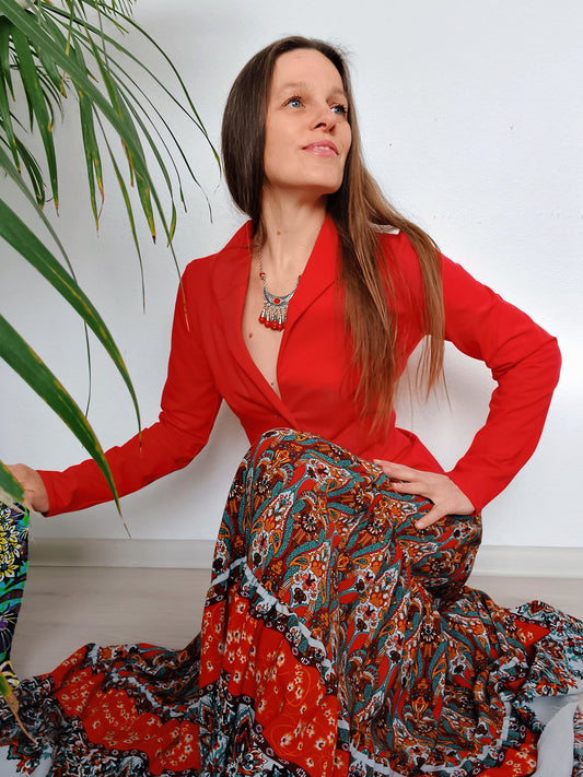 MAXI SUKNĚ S BORDUROU