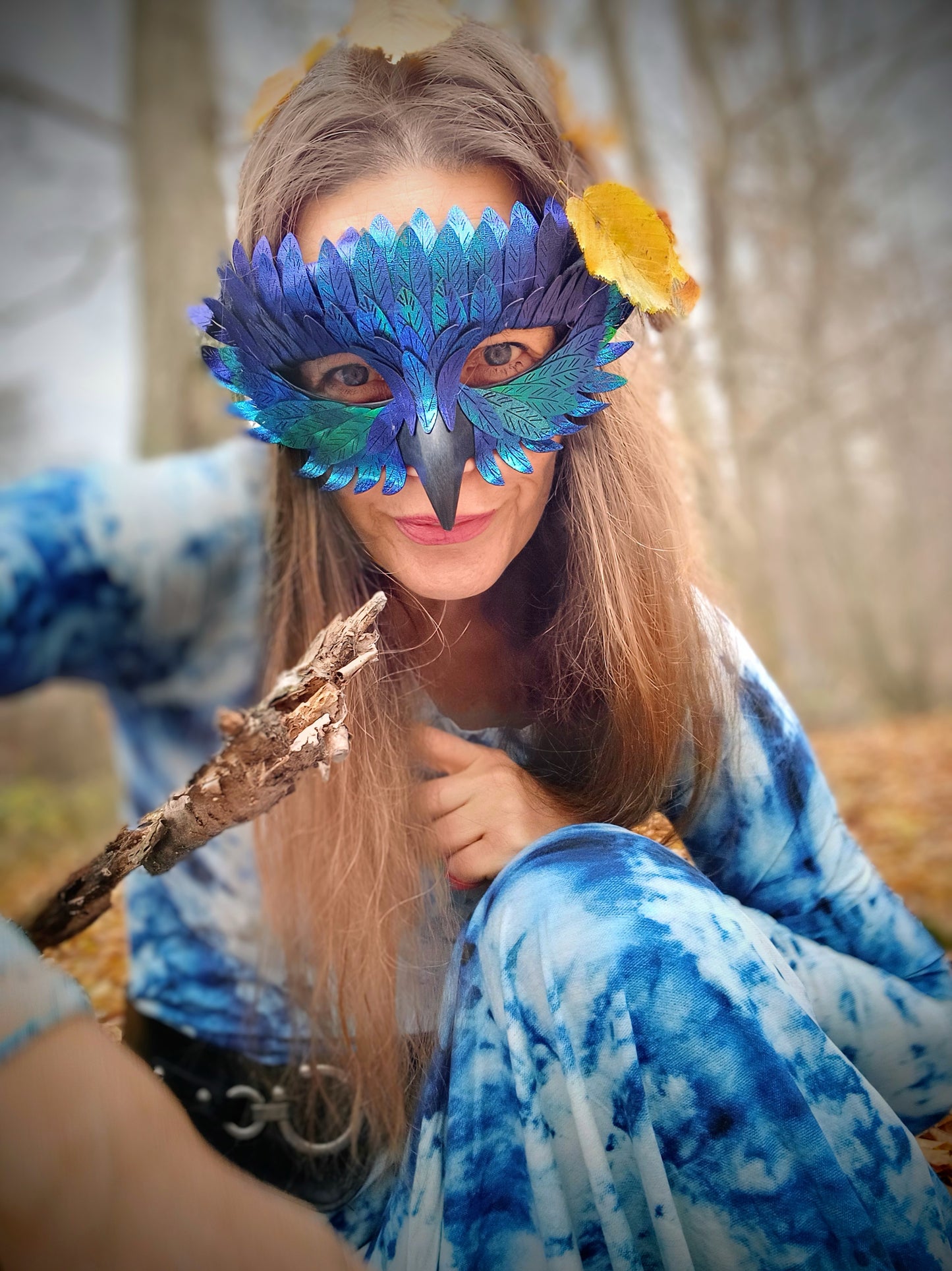 BOŽSKÉ  MAXI ŠATY MODRÁ BATIKA S OPASKEM