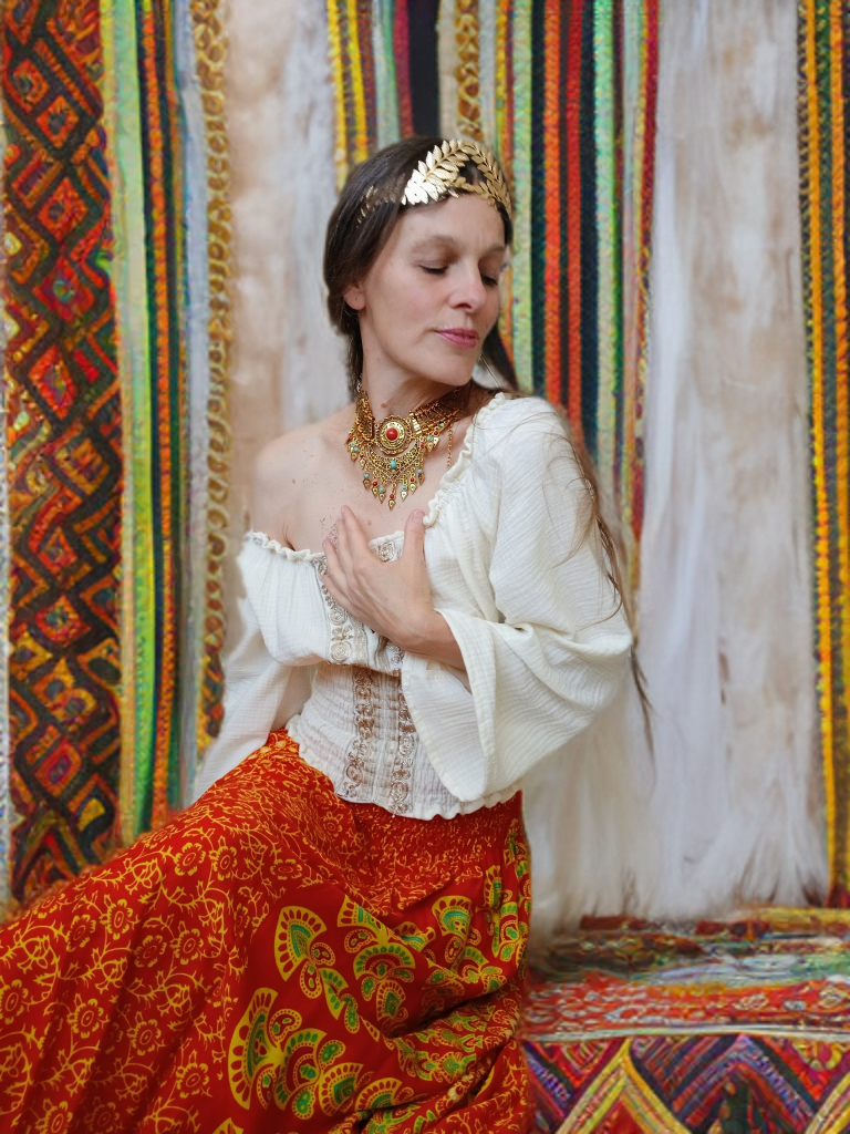 SUKNĚ BOHO MANDALA ČERVENÁ