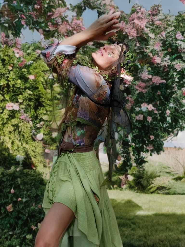 MUŠELÍNOVÁ VINTAGE SUKÝNKA GREEN