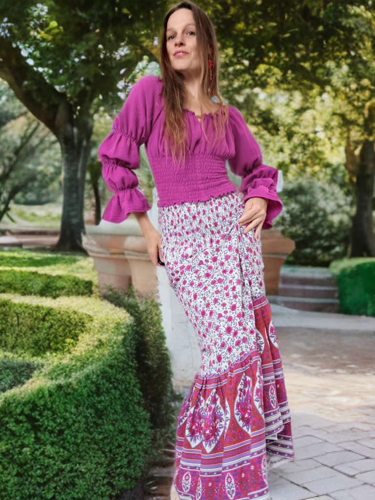 MAXI SUKNĚ BOHO  S BORDUROU