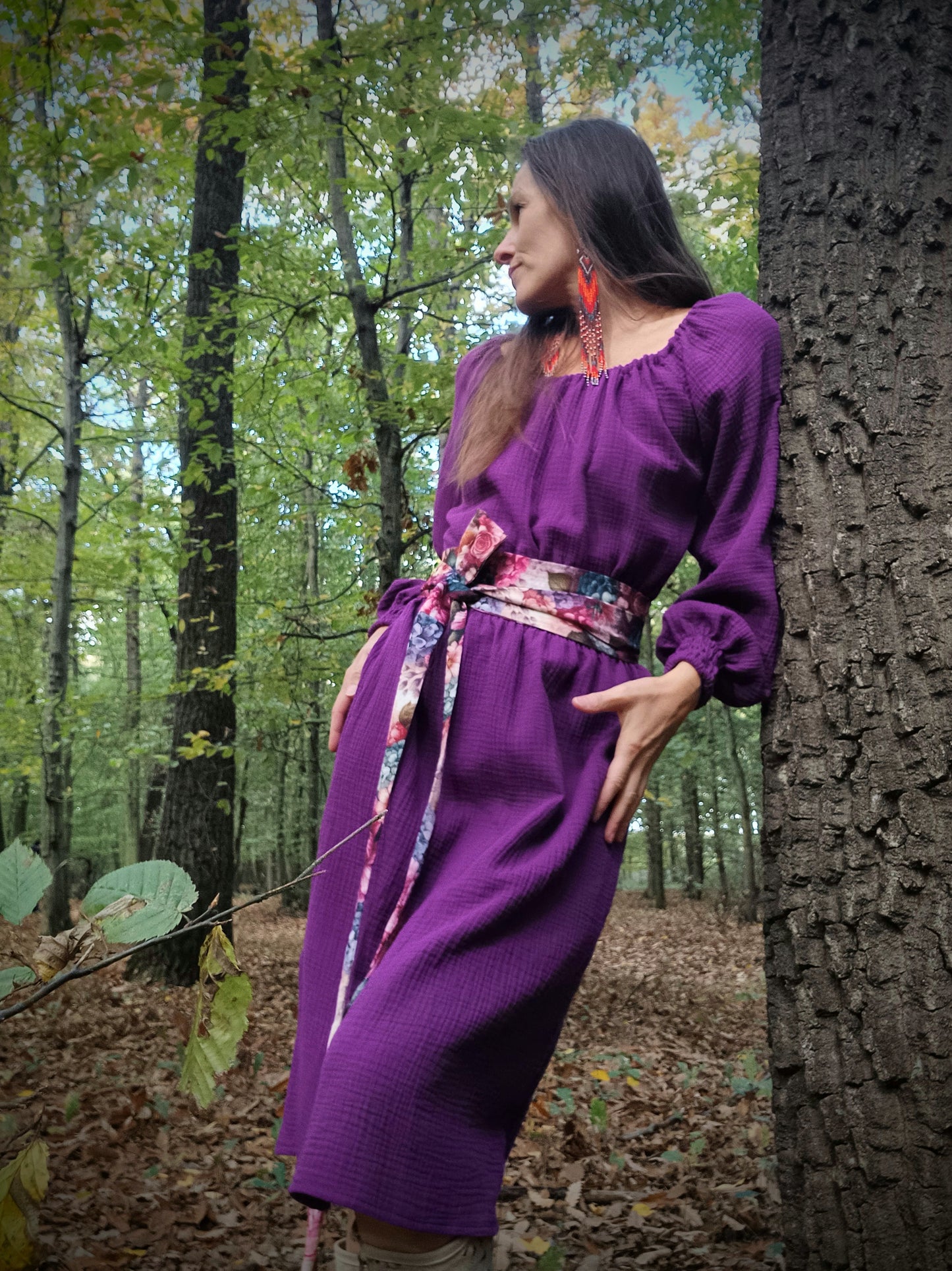 EXLUSÍVNÍ ŠATY MUŠELÍNOVÉ ORGANIC S OPASKEM