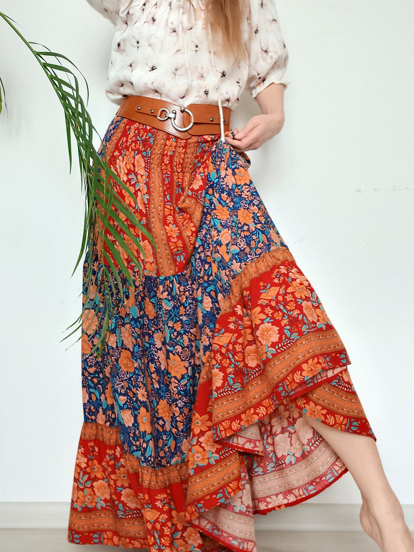 MAXI BOHO SUKNĚ S BORDUROU