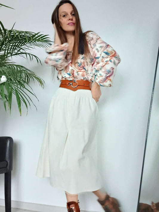 SUKÝNKA MANŠESTROVÁ CRÉMOVÁ