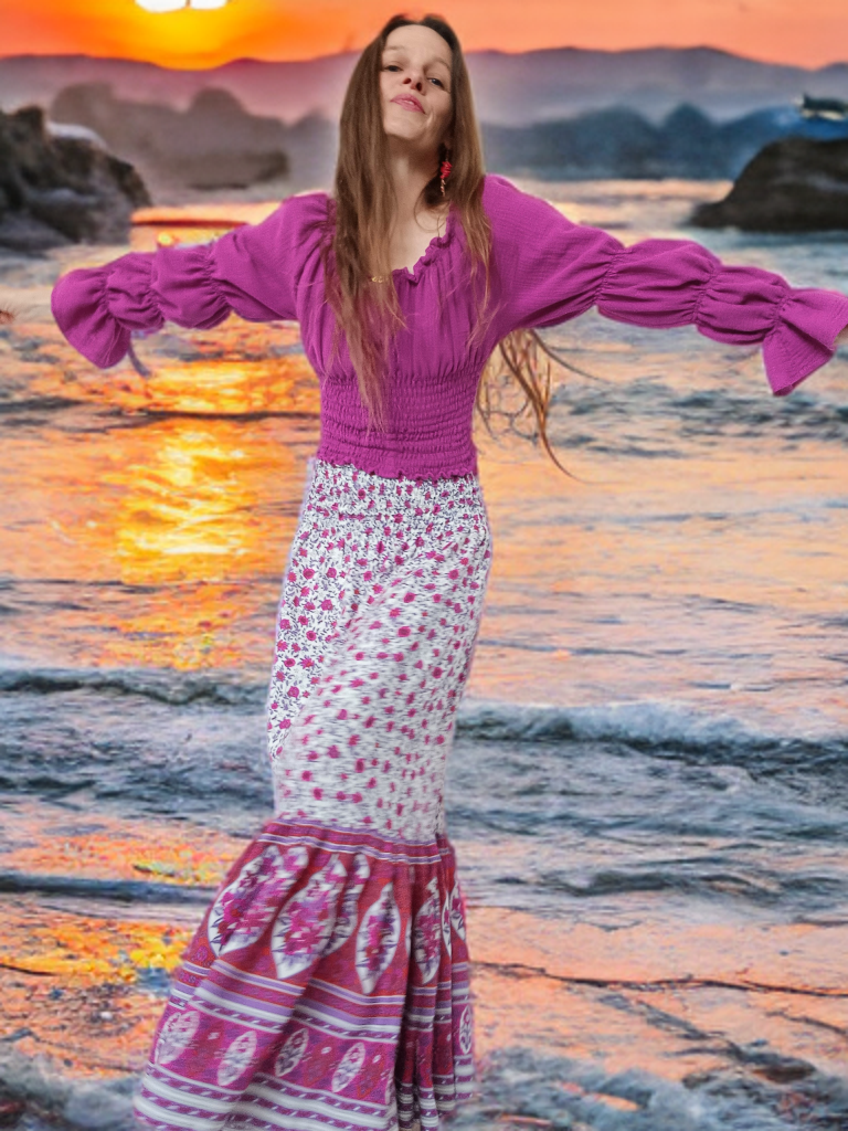 MAXI SUKNĚ BOHO  S BORDUROU