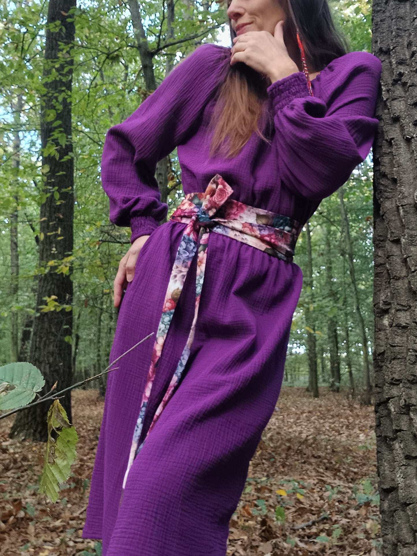 EXLUSÍVNÍ ŠATY MUŠELÍNOVÉ ORGANIC S OPASKEM