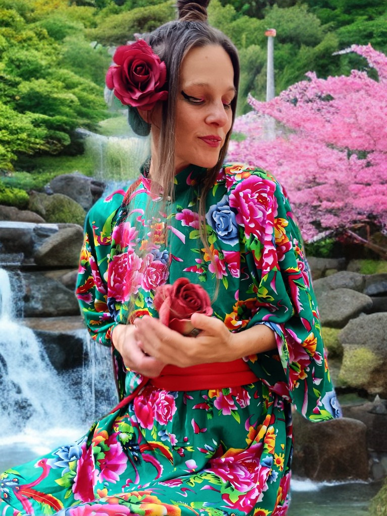 ŠATY KVĚTINOVÉ  V JAPONSKÉM STYLU