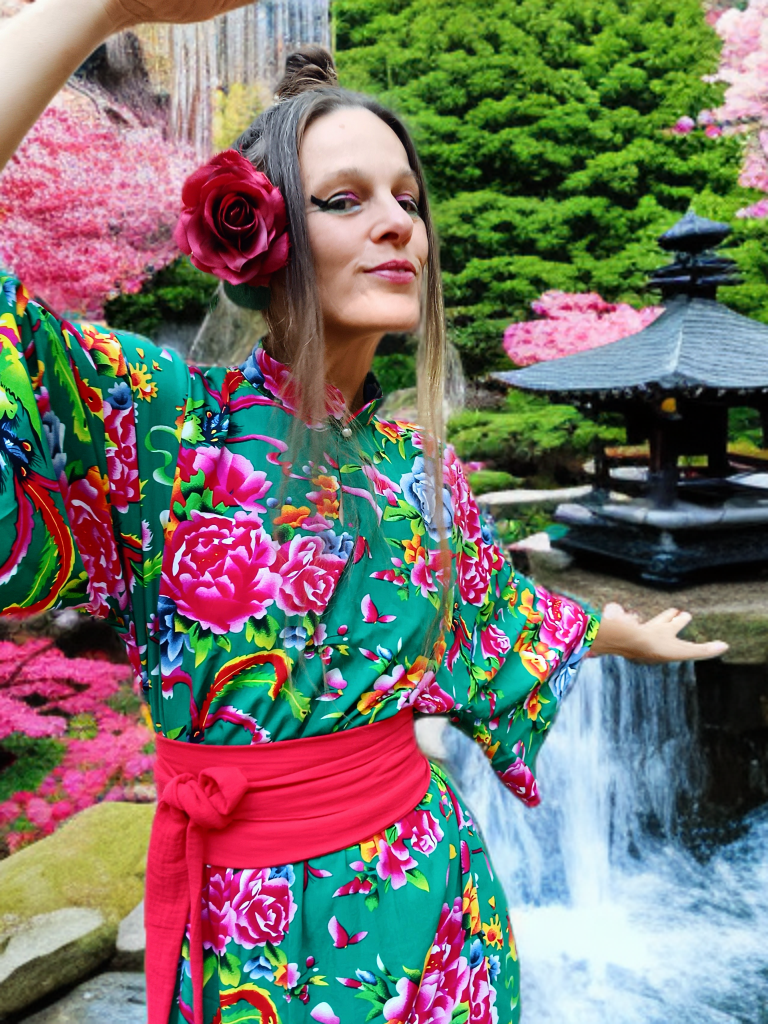 ŠATY KVĚTINOVÉ  V JAPONSKÉM STYLU