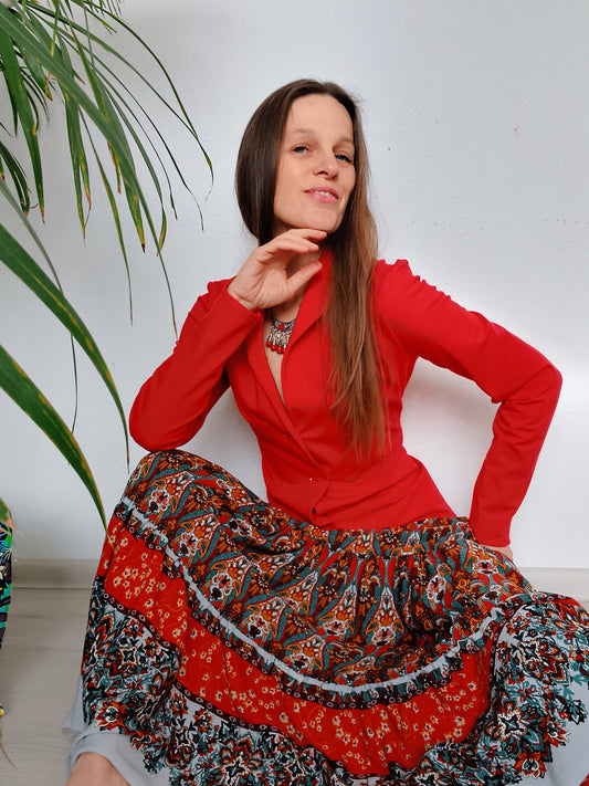 SÁČKO Z JEMNÉ STYLOVÉ TEPLÁKOVINY ČERVENÉ