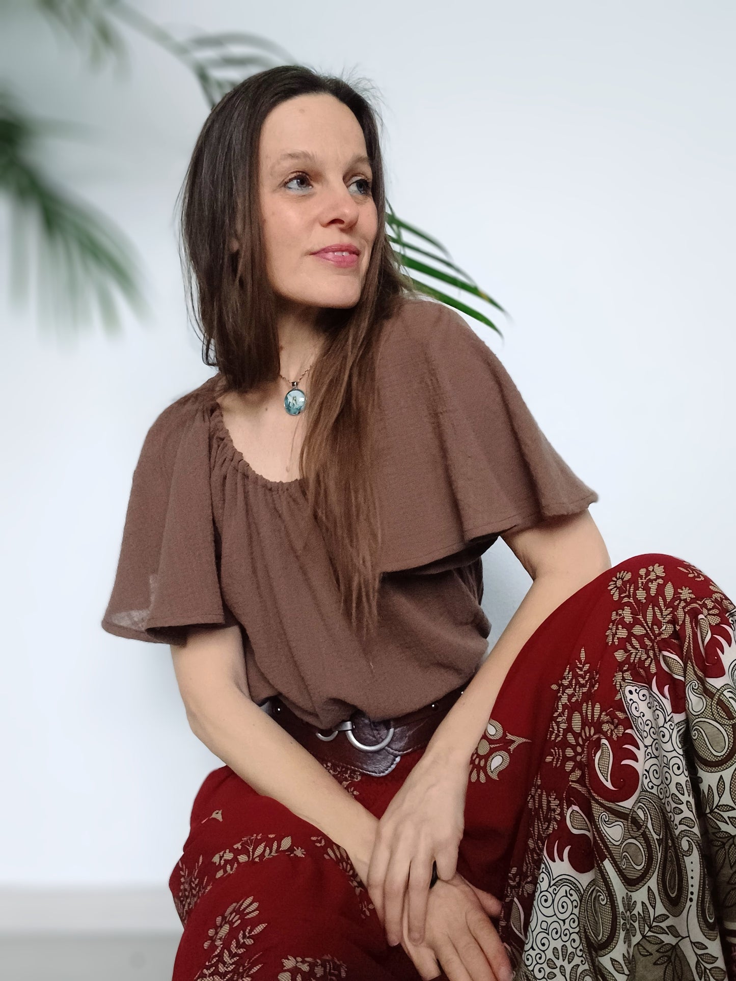 HALENKA Z MĚKČENÉHO LNU ZEMITÁ HNĚDÁ