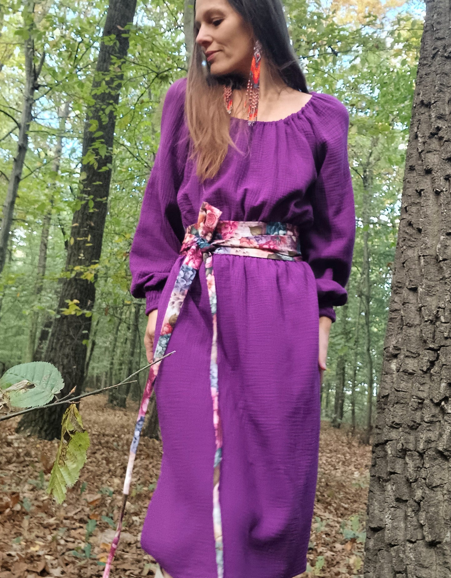 EXLUSÍVNÍ ŠATY MUŠELÍNOVÉ ORGANIC S OPASKEM