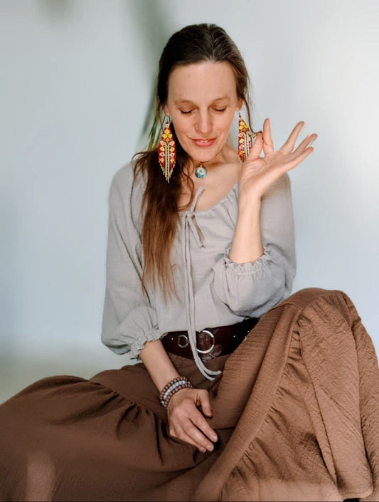 PŘEKRÁSNÁ HALENKA Z MĚKČENÉHO LNU-ŠEDOSTŘÍBRNÁ