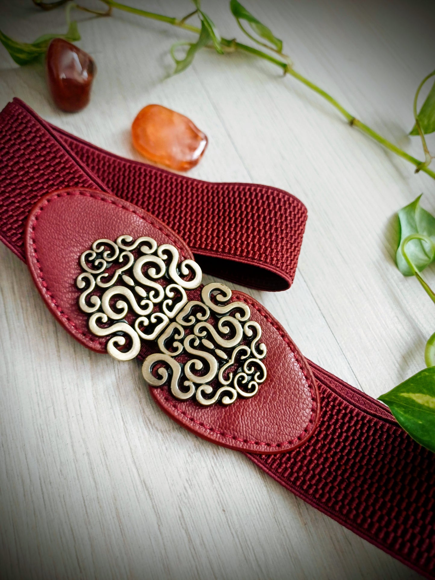 OPASEK PRUŽNÝ SE SPONOU BORDÓ