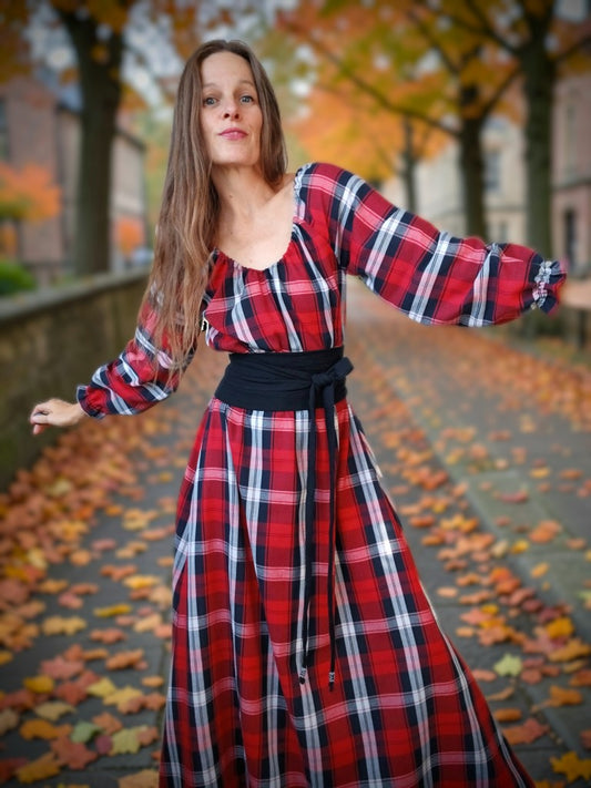 PODZIMNÍ ŠATY STYL OUTLANDER JEMNÝ MĚKOUČKÝ FLANEL