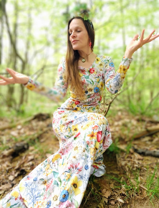 FAIRY ŠATY KVĚTINOVÉ LUČNÍ