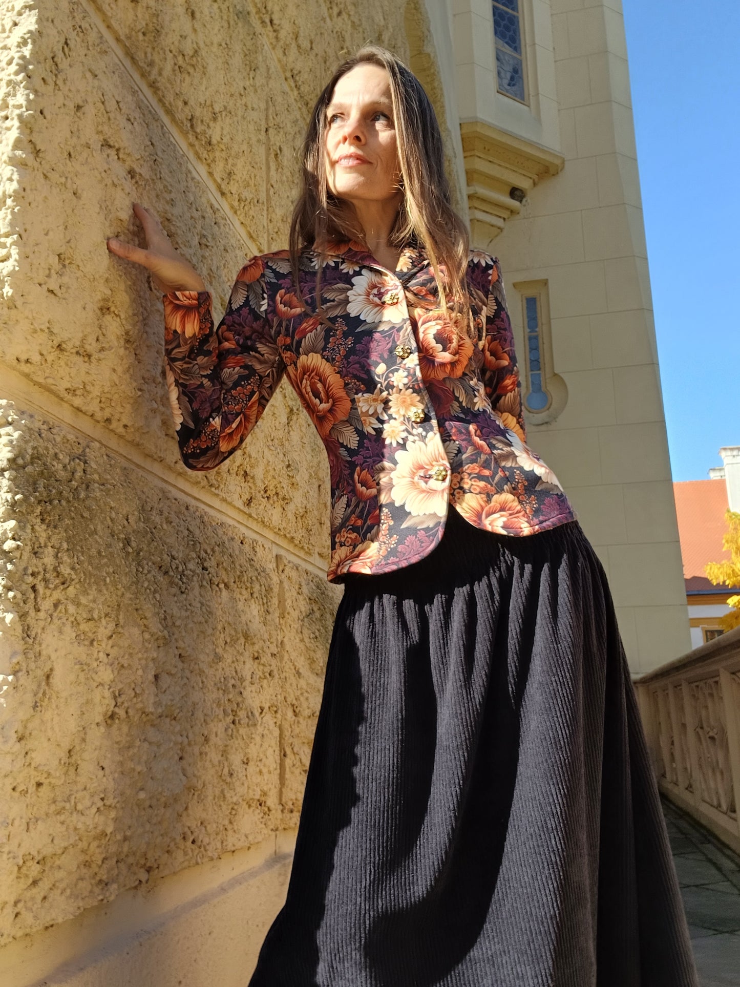 SUKNĚ MANŠESTROVÁ PODZIM/ZIMA ČERNÁ