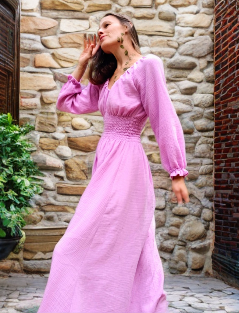 ÚCHVATNÉ NÁDHERNÉ PINK JEMNÉ MAXI ŠATY