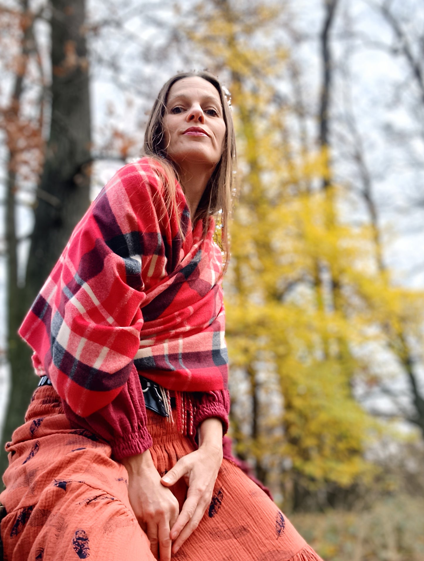 ZIMNÍ PLÉD KAŠMÍROVÝ,KÁRO ČERVENÉ