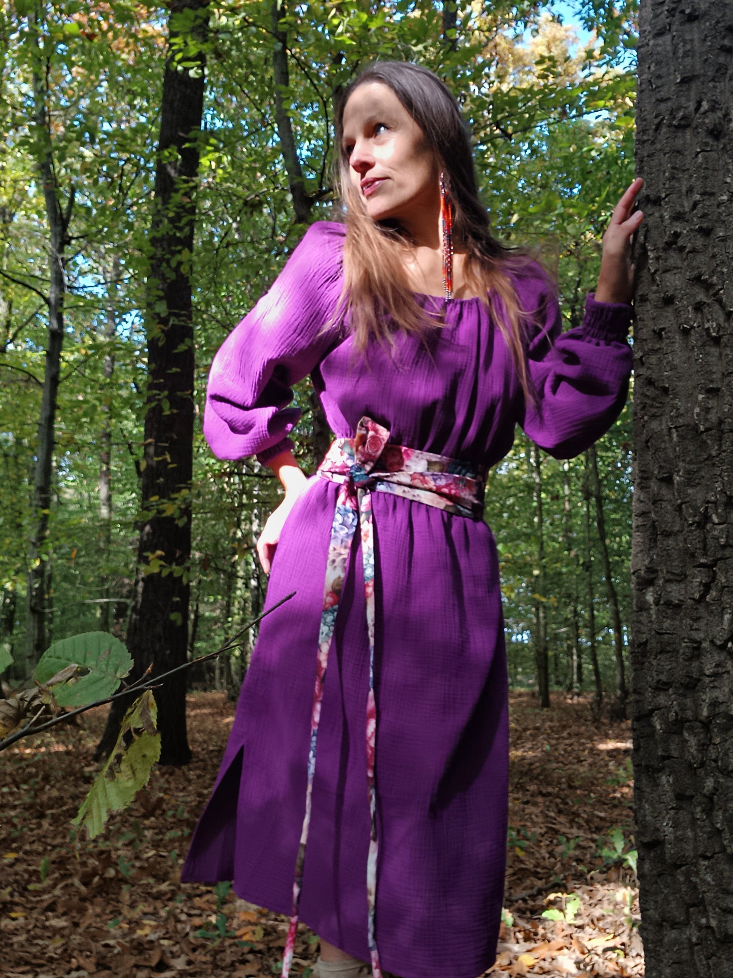 EXLUSÍVNÍ ŠATY MUŠELÍNOVÉ ORGANIC S OPASKEM