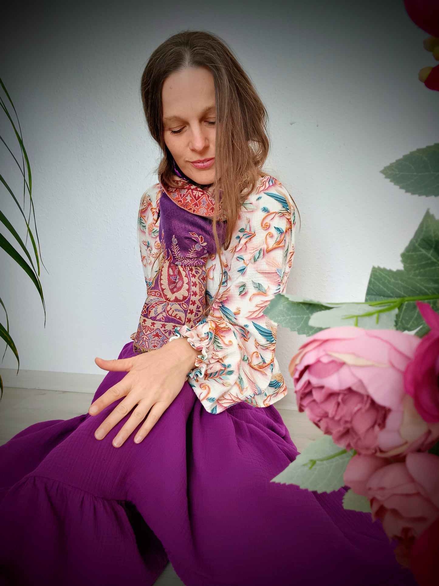 VELKÝ PLÉD BOHO PAŠMÍNA FIALOVÝ