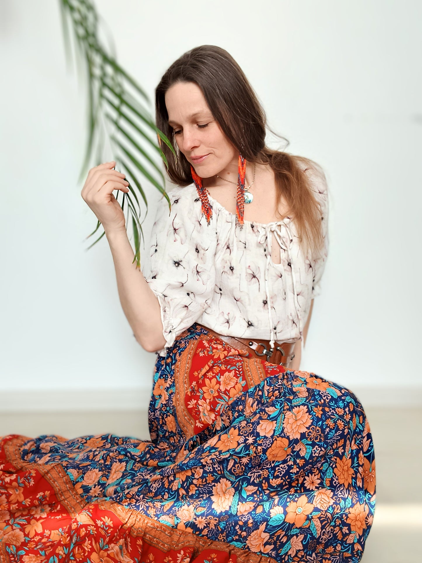 MAXI BOHO SUKNĚ S BORDUROU