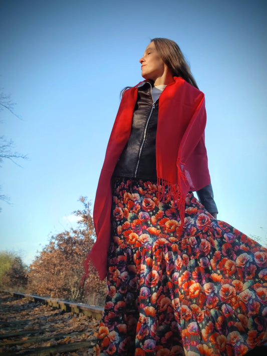 EXLUSÍVNÍ MUŠELÍNOVÁ KASKÁDOVITÁ SUKNĚ