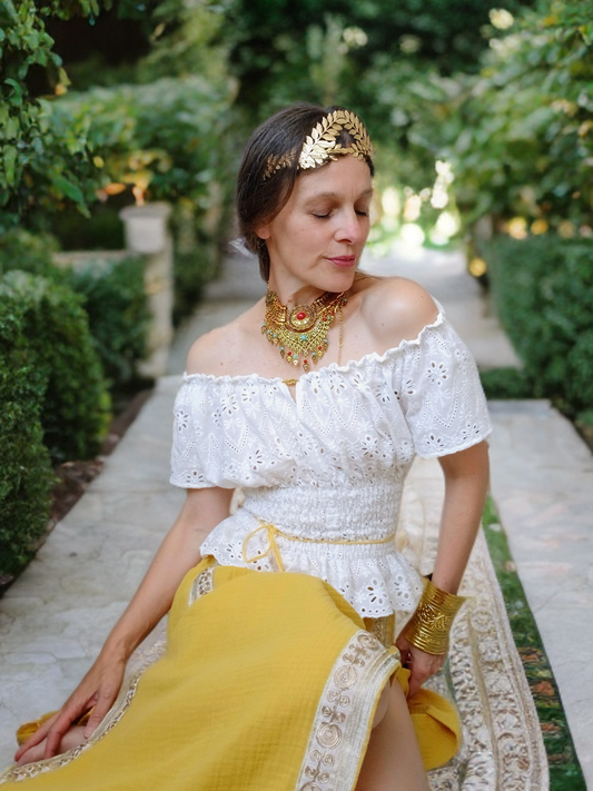 TOP/HALENKA V BOHO STYLU BÍLA KRAJKA
