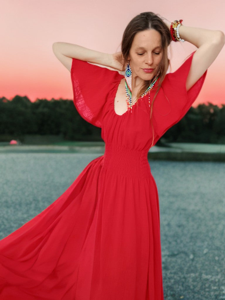 PŮVABNÉ EXLUSÍVNÍ BOHO ŠATY MĚKČENÝ LEN