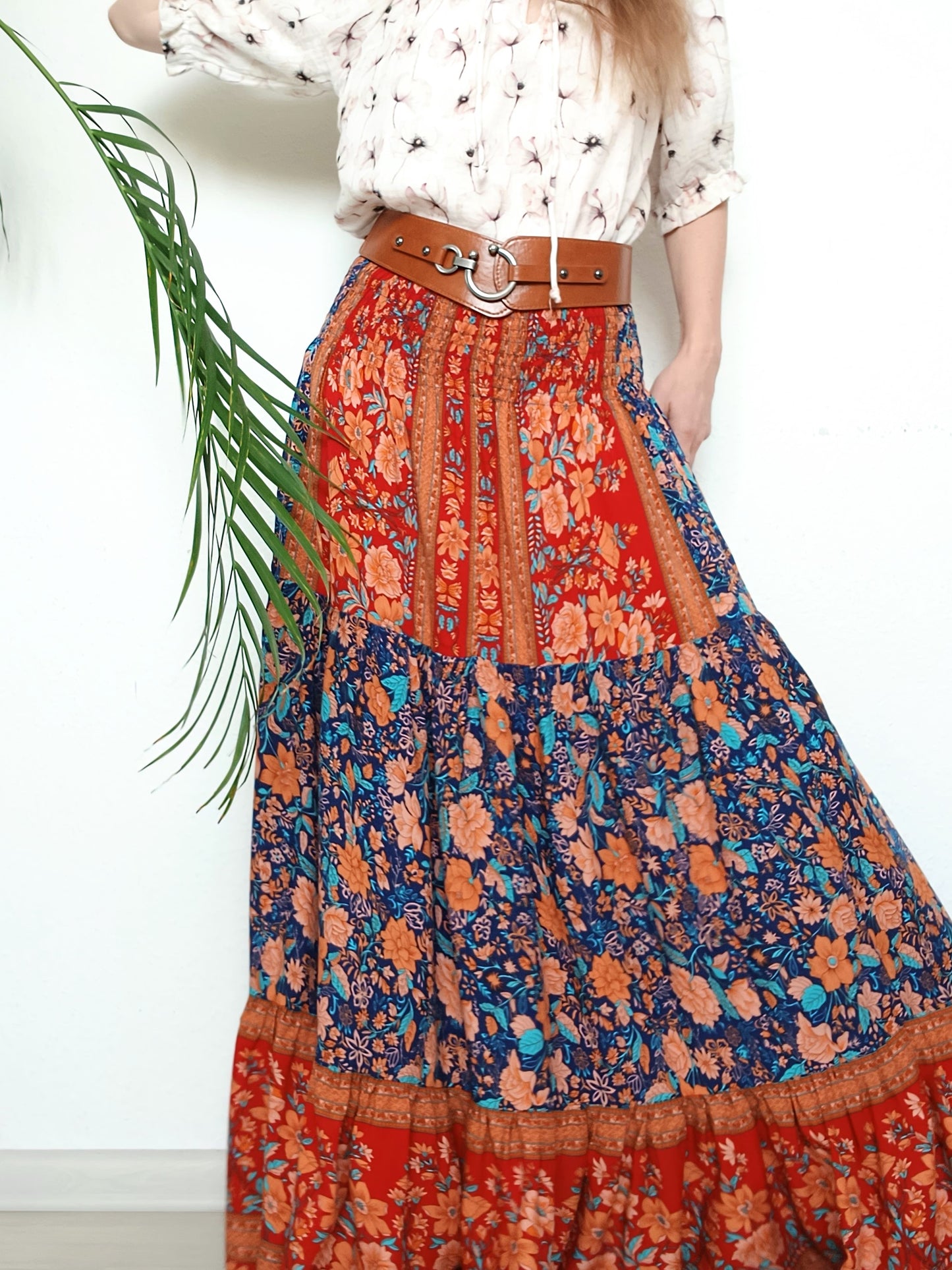 MAXI BOHO SUKNĚ S BORDUROU