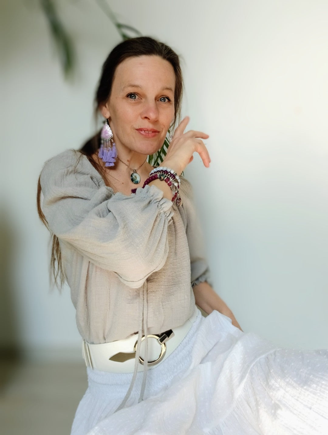 PŘEKRÁSNÁ HALENKA Z MĚKČENÉHO LNU-ŠEDOSTŘÍBRNÁ