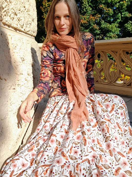 MAXI SUKNĚ KASKÁDOVITÁ BIO MUŠELÍN