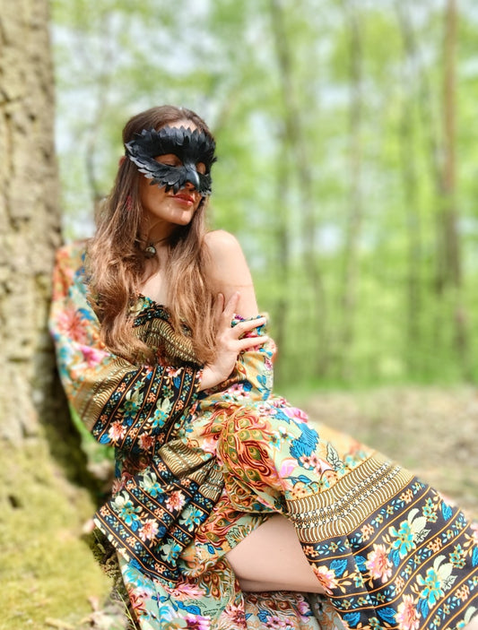 ÚCHVATNÉ MAXI ŠATY GREEN  S BORDUROU