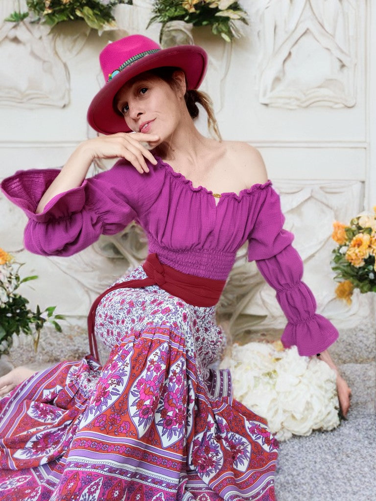 MAXI SUKNĚ BOHO  S BORDUROU