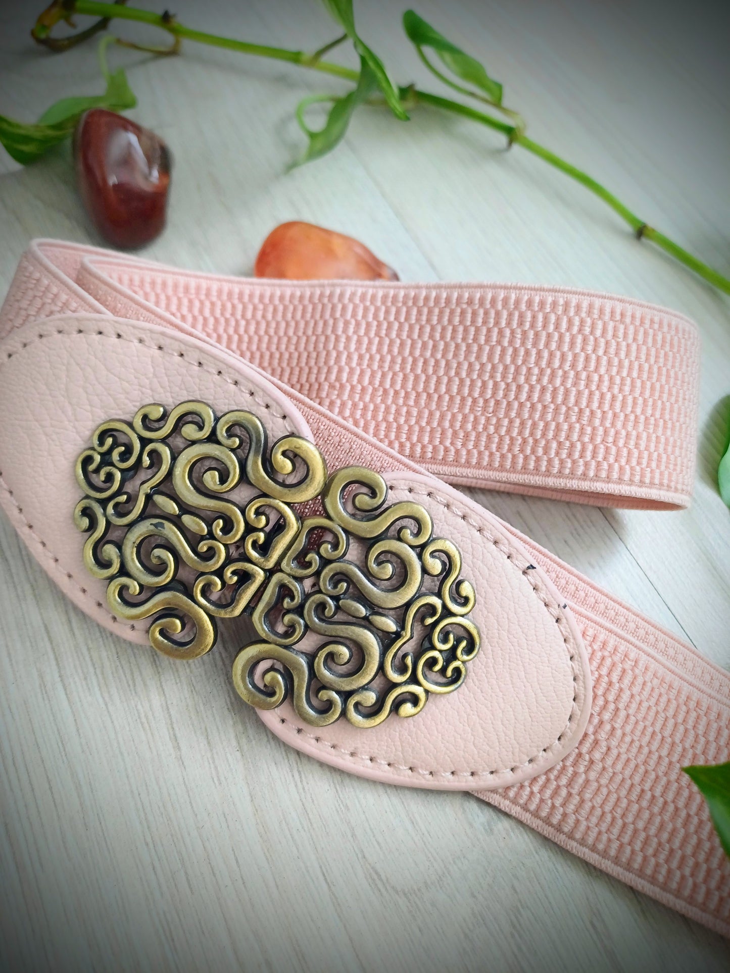 OPASEK PRUŽNÝ SE SPONOU RŮŽOVÝ SVĚTLÝ