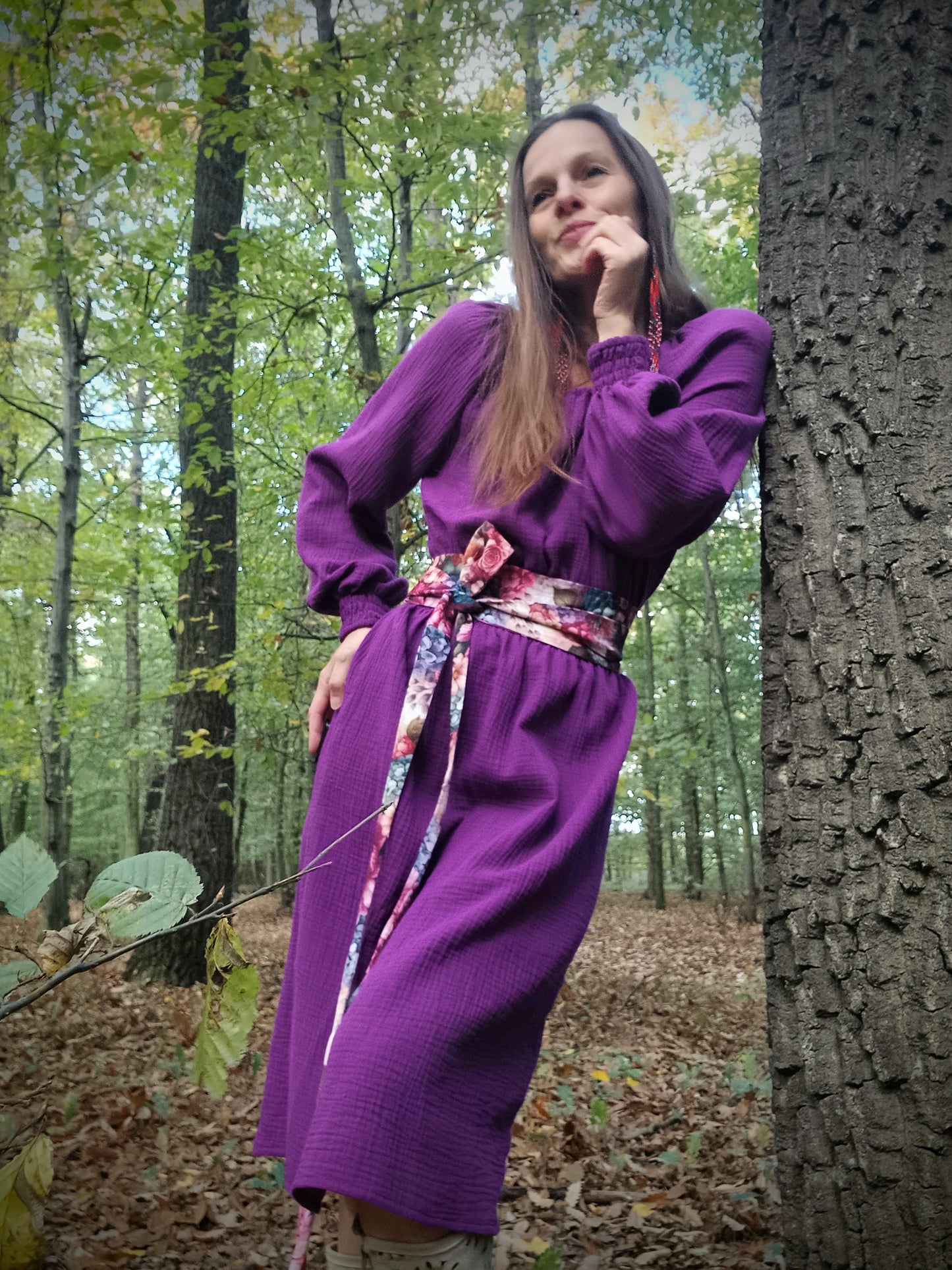 EXLUSÍVNÍ ŠATY MUŠELÍNOVÉ ORGANIC S OPASKEM