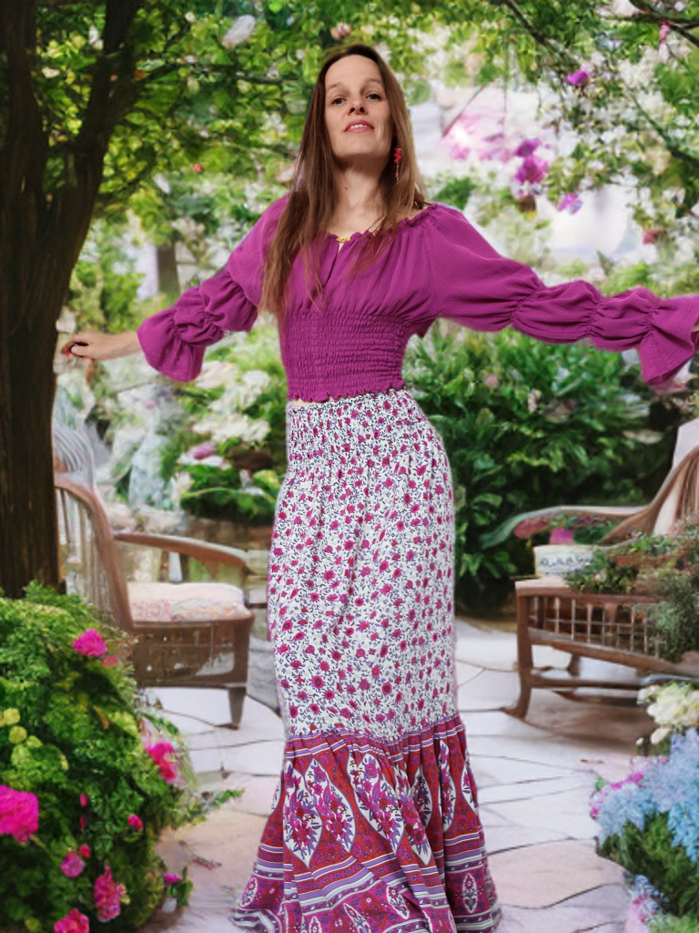 MAXI SUKNĚ BOHO  S BORDUROU