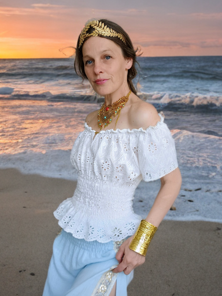 TOP/HALENKA V BOHO STYLU BÍLA KRAJKA