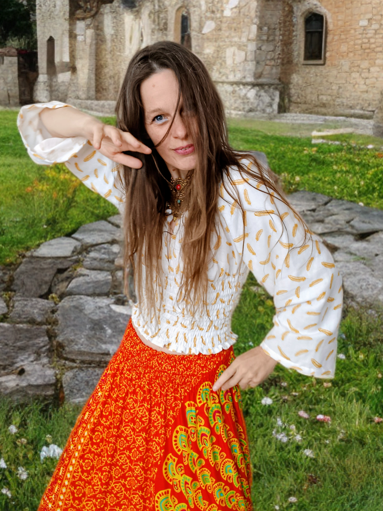 SUKNĚ ANTIC MANDALA ČERVENÁ