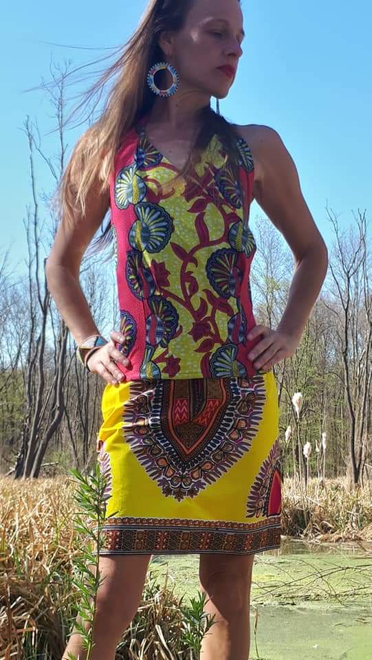 Africký top/blouse / bez rukávu