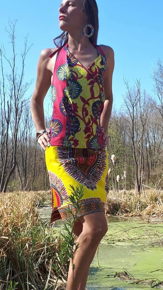 Africký top/blouse / bez rukávu